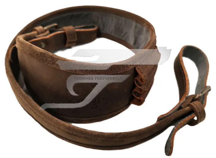 Nobil Hunt. Fegverszíj LUX 3db-os lőszer tartóval. Széles, Párnázott Barna Bőr