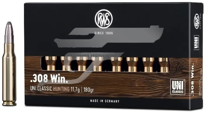 ,308 Win. RWS UNI Classic 11,7g 180gr. . Golyós Lőszer