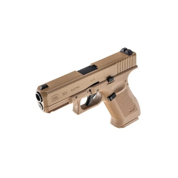 Glock 19X Blowbac Coyote Légpisztoly . Co-s BB-s 18-as tár UM58367