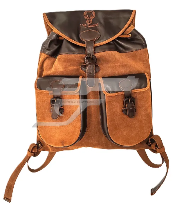 Nobil Hunting Bőr Hátizsák 2 Zsebes Sötét és Világos Barna