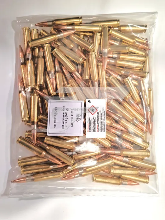 ,308 Win. PRVI Partizan FMJ BT 9,4g . 145gr. 100 db-os csomag