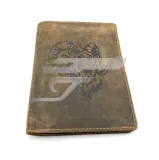 Vadászigazolvány tartó muflonfej motívummal barna bőr