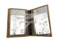 Vadászigazolvány tartó muflonfej motívummal barna bőr