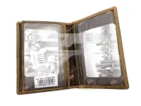 Vadászigazolvány tartó szarvasfej motívummal barna bőr