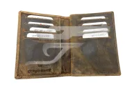 Vadászigazolvány tartó szarvasfej motívummal barna bőr