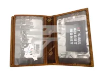 Vadászigazolvány tartó vizsla hoszúszőrű motívummal barna bőr