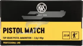 ,22 LR. RWS Pistol Match 2,6g 40gr . Professional Line