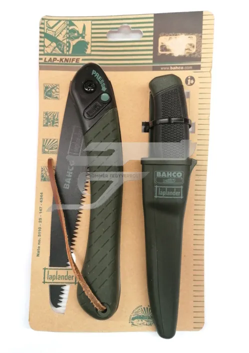 BAHCO Bontókés 10,5cm-es Pengével Zöld +műanyagtok+Összecsukható Fűrész 396-LAP