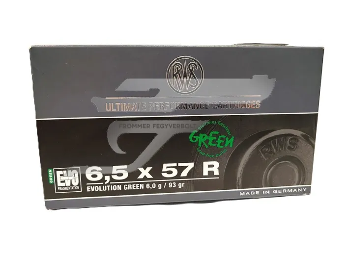6,5x57R RWS Evolution Green 6,0g 2401407 , 93 gr golyós lőszer