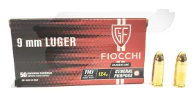 9 mm Luger Fiocchi FMJ 124 gr FI709112 , Lőszer