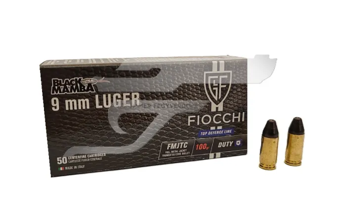 9 mm Luger Fiocchi FMJTC 100gr FI709412 . Black Mamba