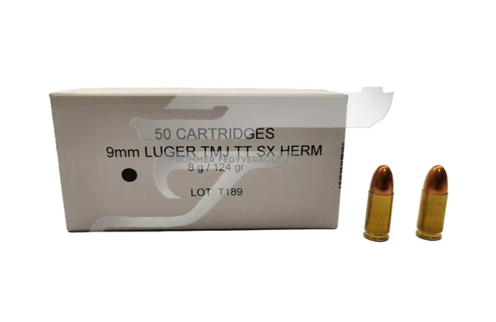 9 mm Luger Geco TMJ TT SX Herm 8g 124gr. lőszer Non Tox