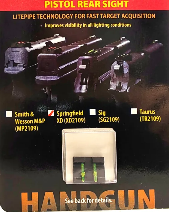 HIVIZ XD2109 Zöld Irányzék Hátsó 58781 . XD Maroklőfegyverre