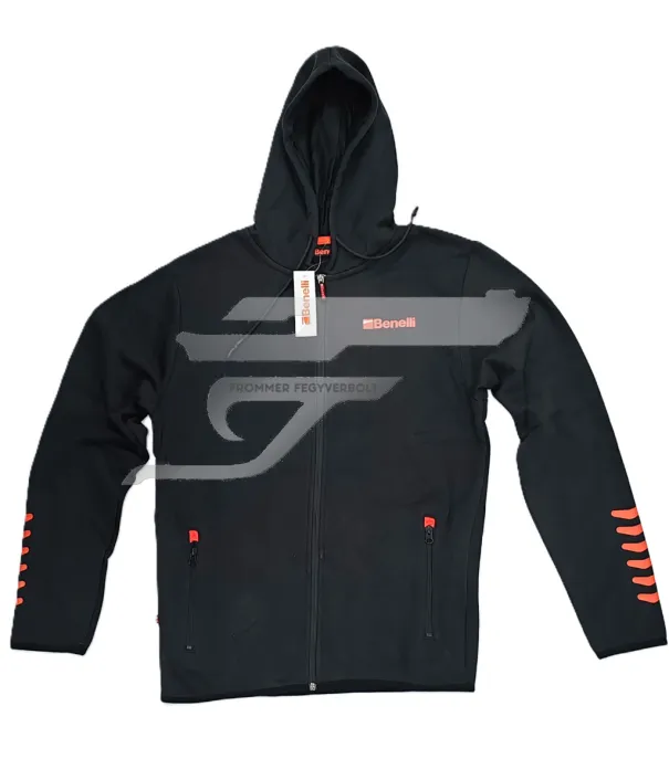 Benelli Kapucnis pulóver Zipzáros XL Fekete színű
