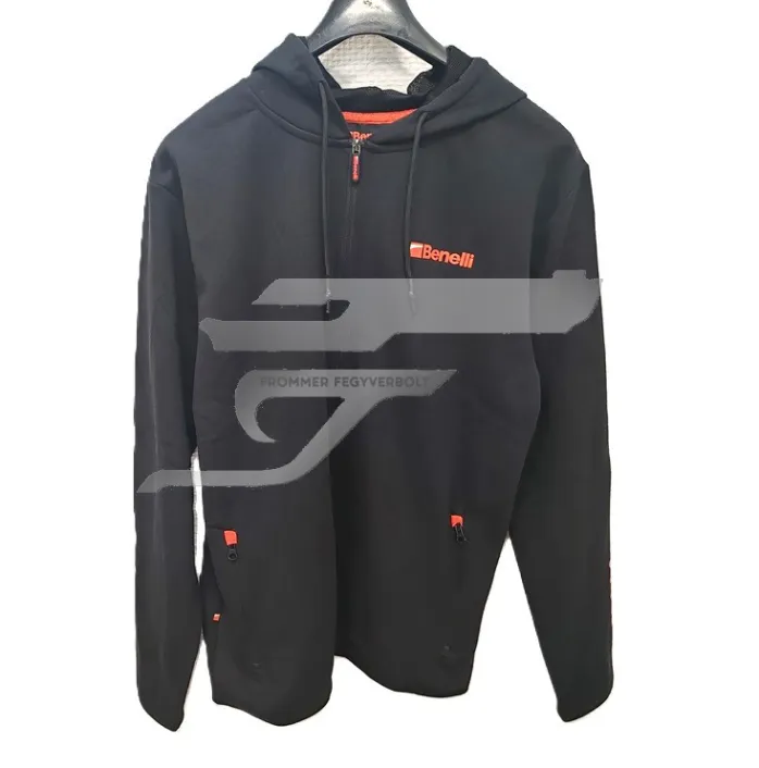 Benelli Kapucnis pulóver Zipzáros XXL Fekete színű