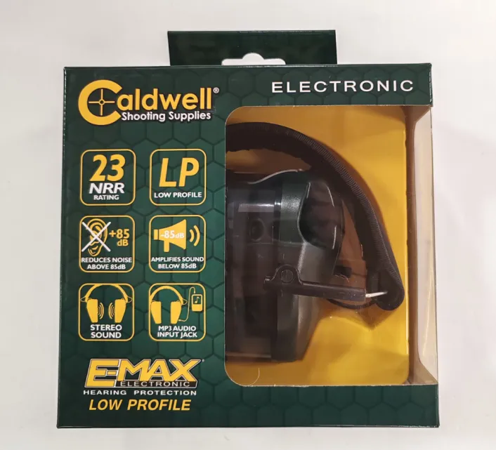 Caldwell E-Max Elekrtomos Fülvédő . low profile, stereo, jack csatlakozó