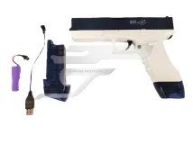 Glock vízipisztoly elektromos automata . kék/fehér tölthető akkuval,2 tárral