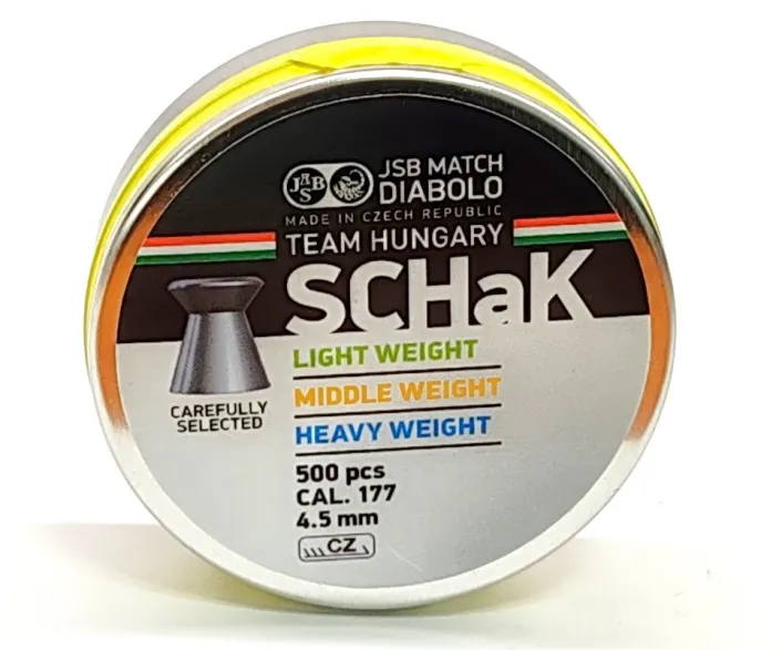 4,5 mm JSB Match SCHAK S 0,52g sárga . 500 db. Léglőszer 48807450