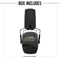 IsoTunes Defy Slim Fülvédő-23dB. Zöld színű,Fekete Szövetboritású Pánt