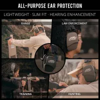 IsoTunes Defy Slim Fülvédő-23dB. Zöld színű,Fekete Szövetboritású Pánt