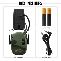 IsoTunes Defy Slim Aktív Fülvédő-27 dB. Zöld színű, Szövetborítású Pánt