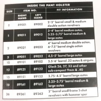 Uncle Mike's Belsőtok Jobb kezes 89101 , Ruger LCP , Taurus 22,25 , Beretta