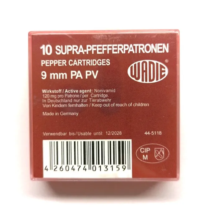 9mm-es P.A.K. Barna Wadie Supra Pfeffer .120mg Anti Animál Gázlőszer WD846411