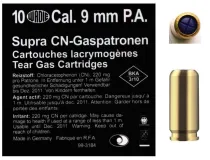 9mm-es P.A.K. Fekete Wadie Supra CN . 220mg Tear Gázlőszer