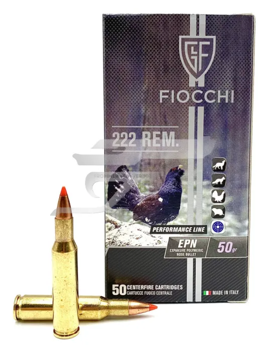 ,222 Rem. Fiocchi EPN 50gr. 3,24g 702221 . műanyag hegyű lőszer