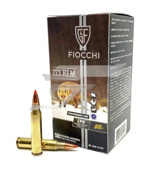 ,223 Rem. Fiocchi EPN 60gr . FI705657 3,9g Kézzel Töltött Lőszer 50 db/doboz
