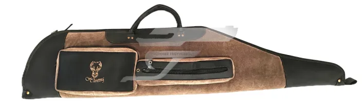 Nobil Hunt. Bőr Puskatok Barna/Fekete Vastag Szivacs Bélés Oldalzsebes 130cm.